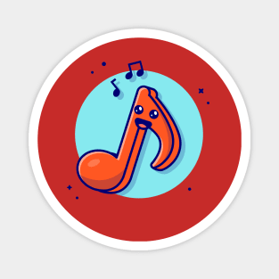 Cute Kawaii Music Note Cartoon Vector Icon Illustration (3) Magnet